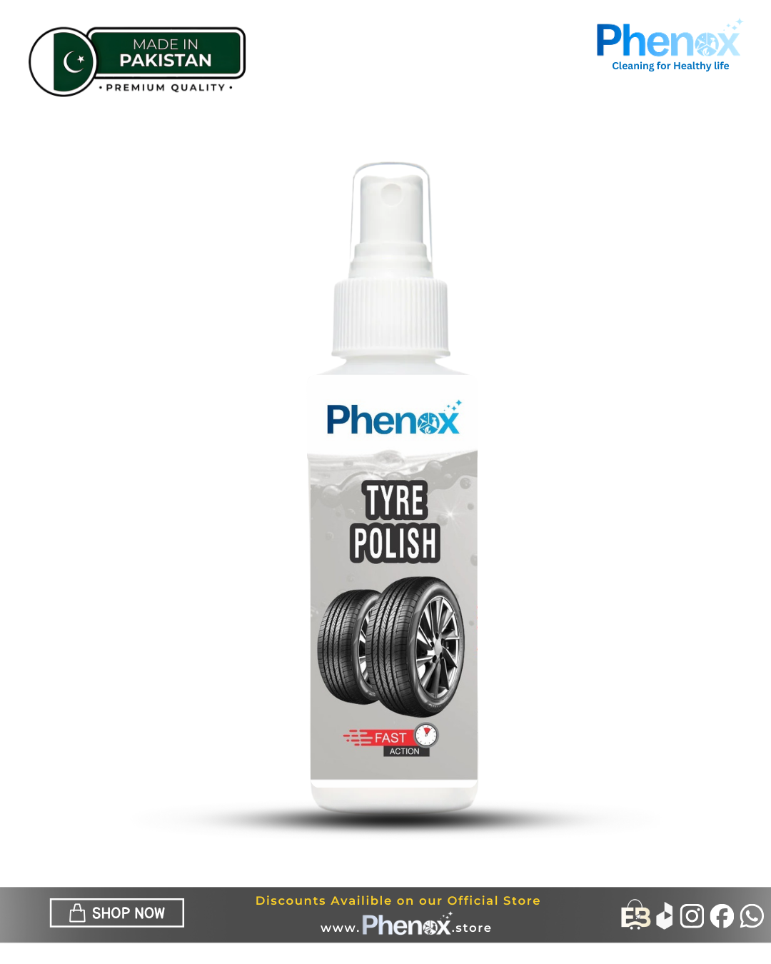 Phenox Tyre Polish – Ultimate High-Gloss Protection 200ML