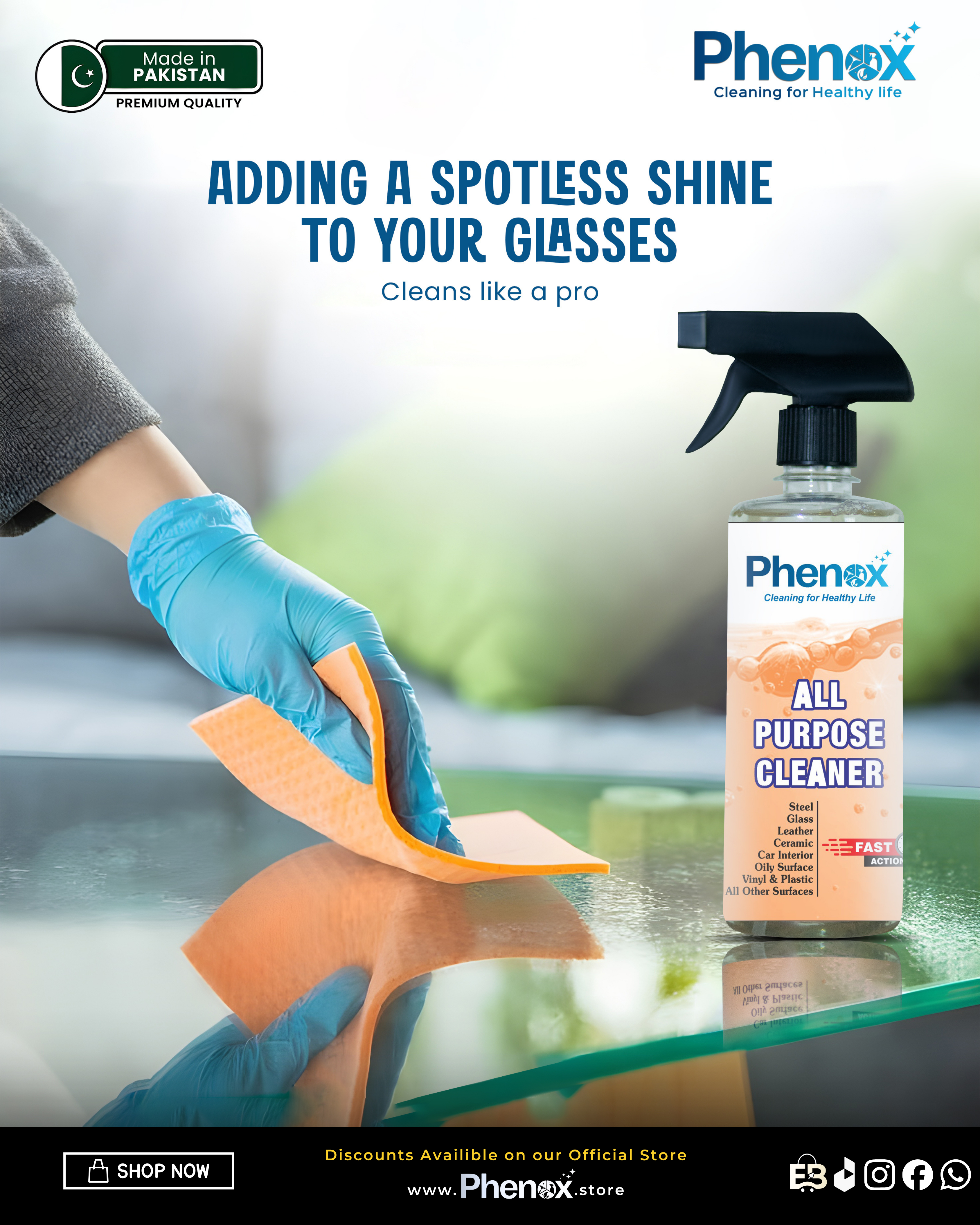 Phenox All Purpose Cleaner 500 Ml & 5 Litter Powerful Degreaser, Grease, Grime, Clearing Oil Stains