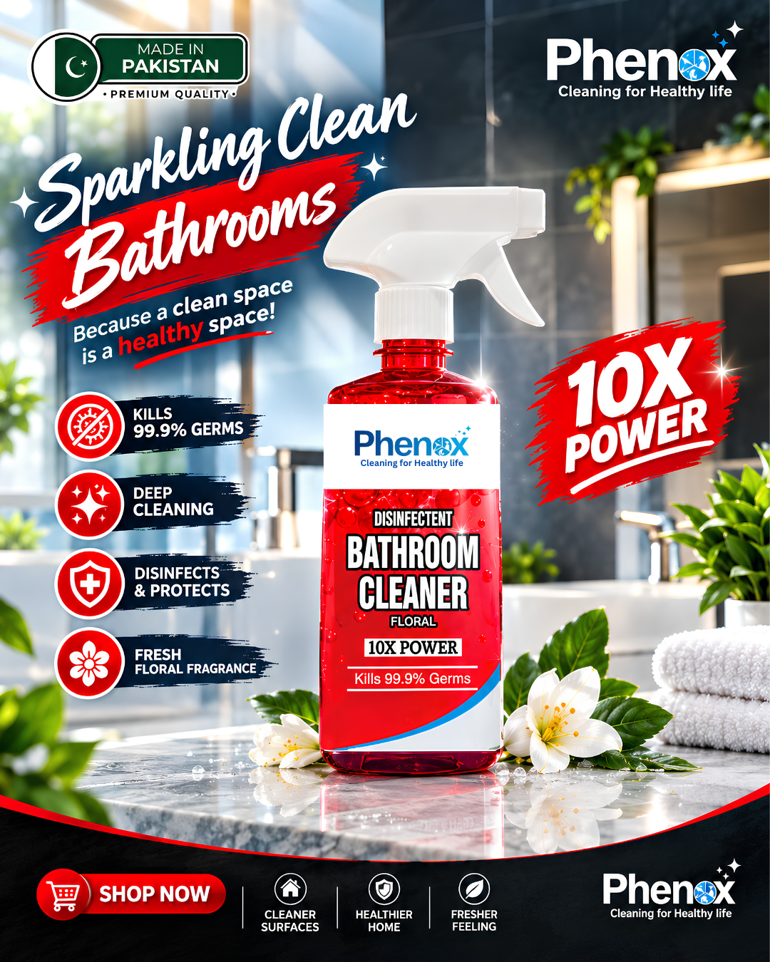 Phenox Disinfectant Bathroom Cleaner – Floral 500 ml