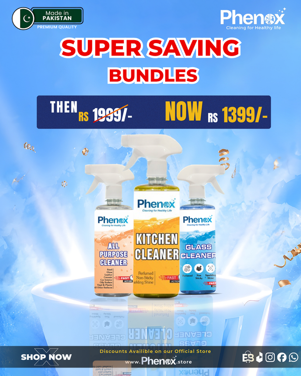 Phenox Express Surface Care Super Saving Bundle – 3-in-1 Triple Spray Cleaning Kit