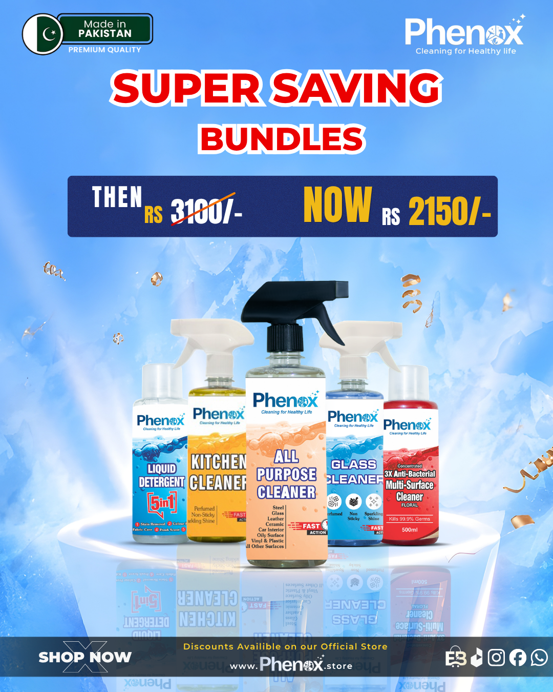 Phenox Complete Home Care Super Saving Bundle – 5-in-1 Ultimate Cleaning & Detailing Kit