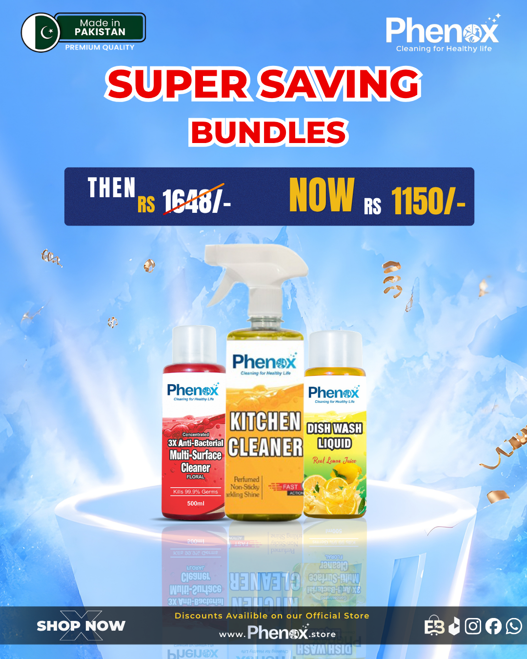 Phenox Ultimate Kitchen & Home Hygiene Super Saving Bundle – 3-in-1 Combo Pack