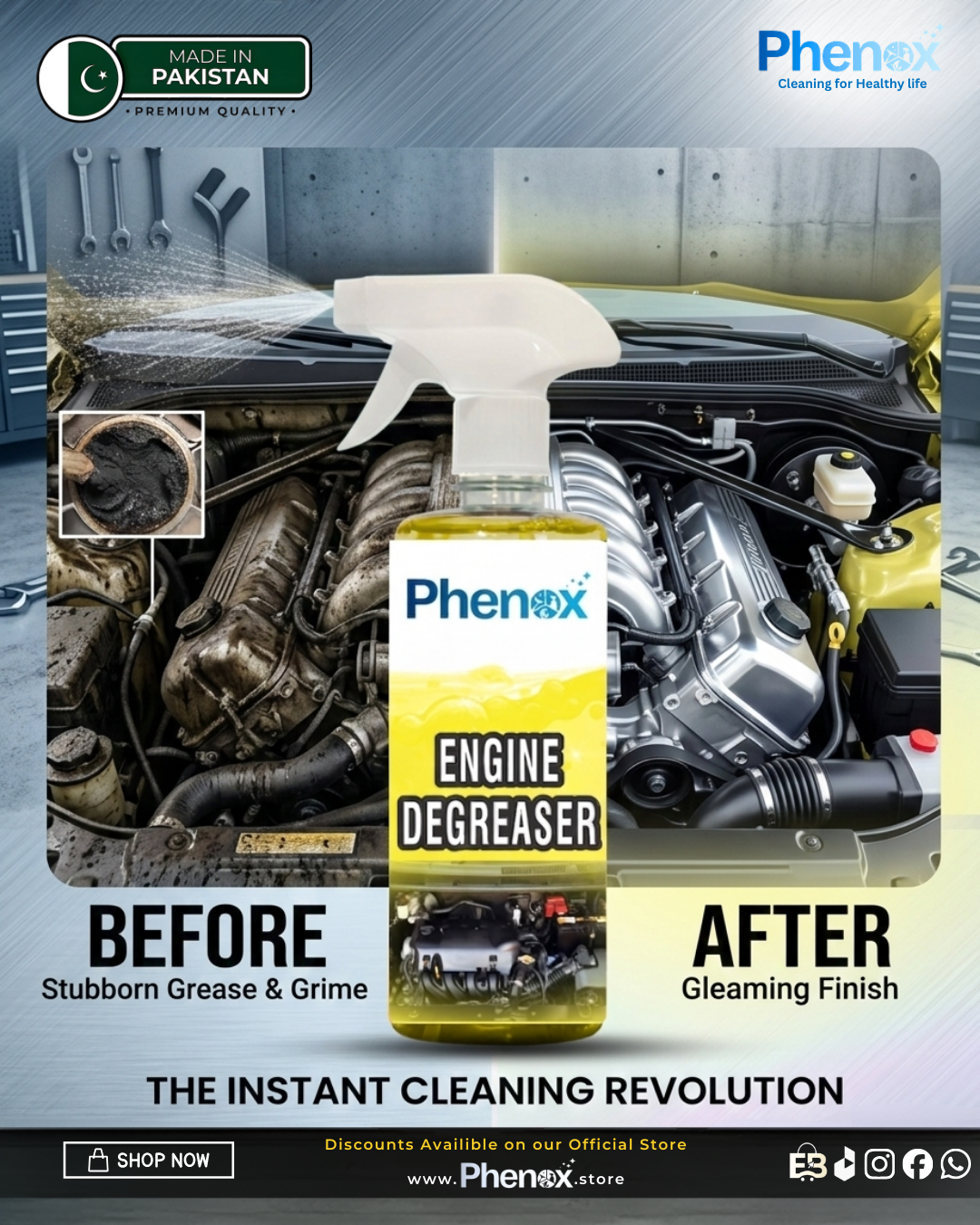Phenox Engine Degreaser – Restore Your Engine’s Shine 500ML & 5 Litter
