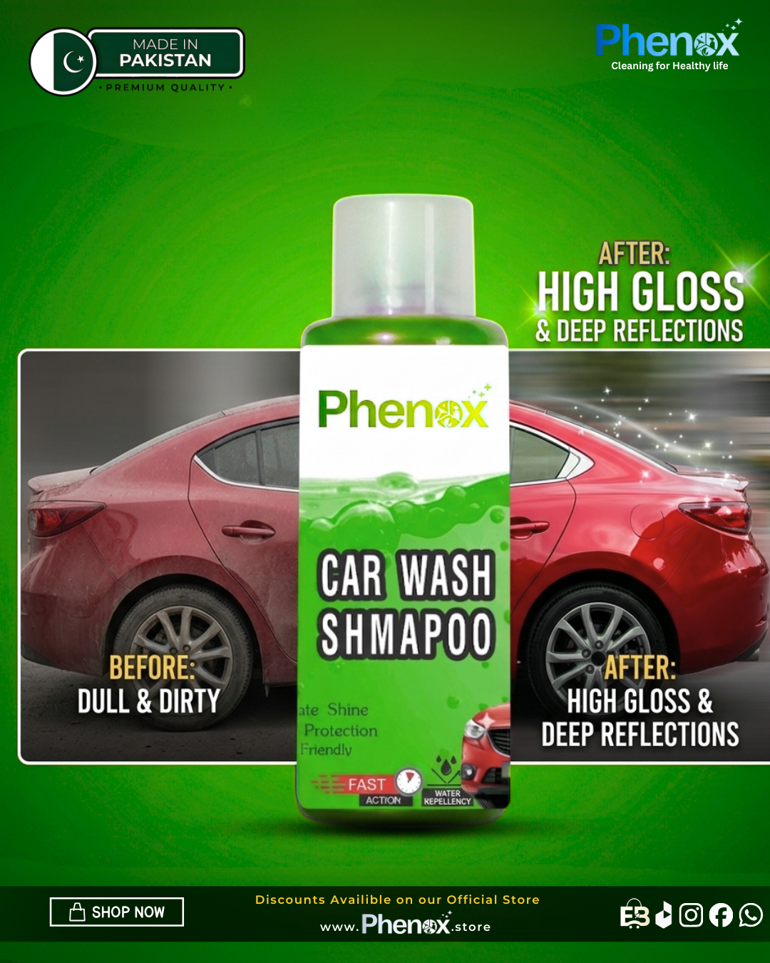 Phenox Car Wash Shampoo 500ML & 5 Litter