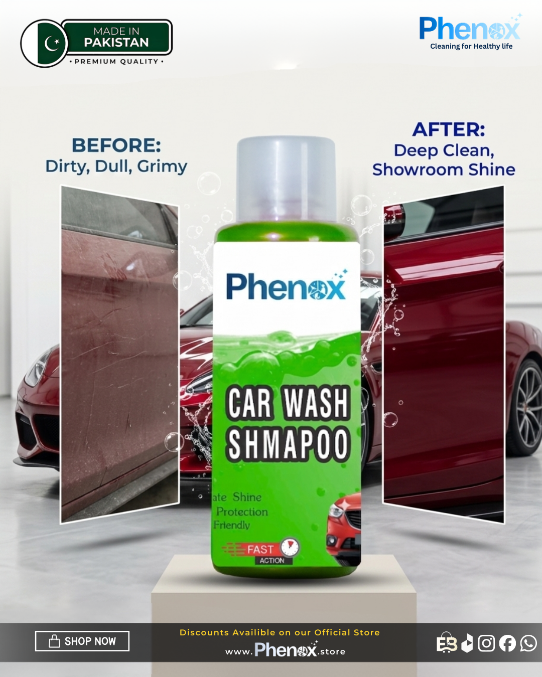 Phenox Car Wash Shampoo 500ML & 5 Litter