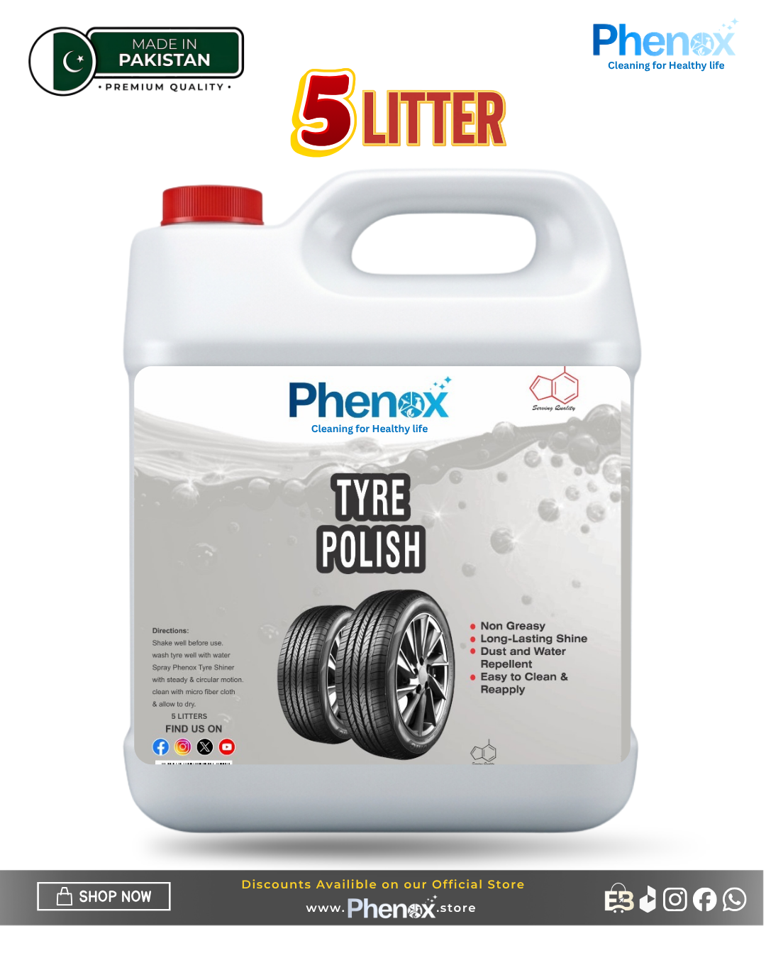 Phenox Tyre Polish – Ultimate High-Gloss Protection 200ML