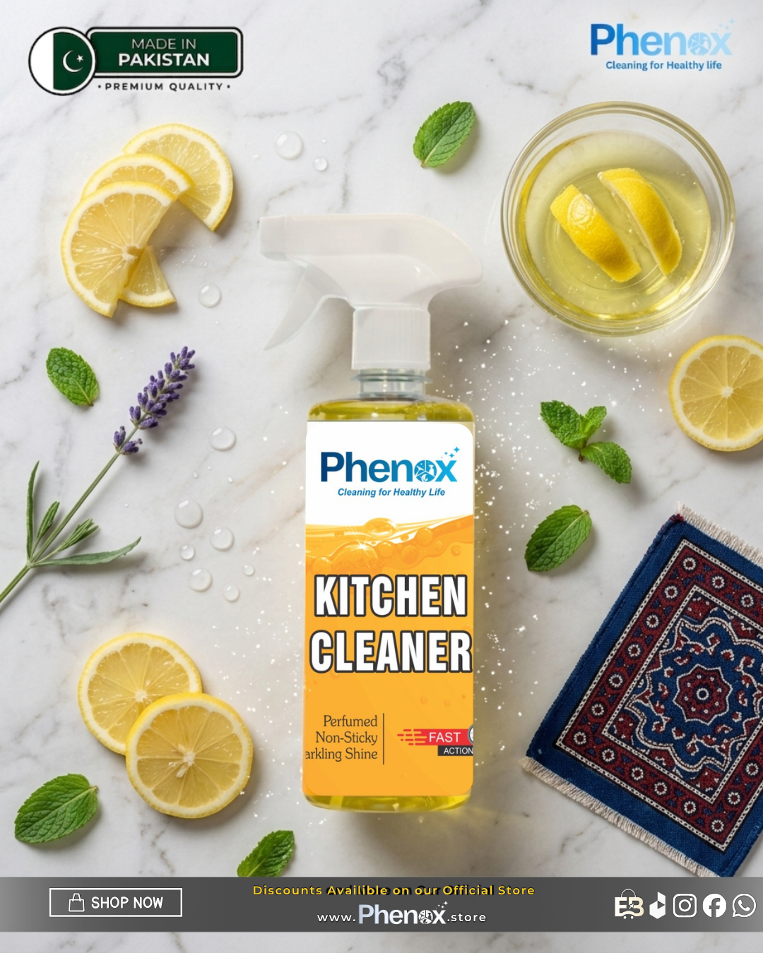 Phenox Kitchen Cleaner  500 Ml & 5 Litter Powerful Degreaser, Grease, Grime, Clearing Oil Stains