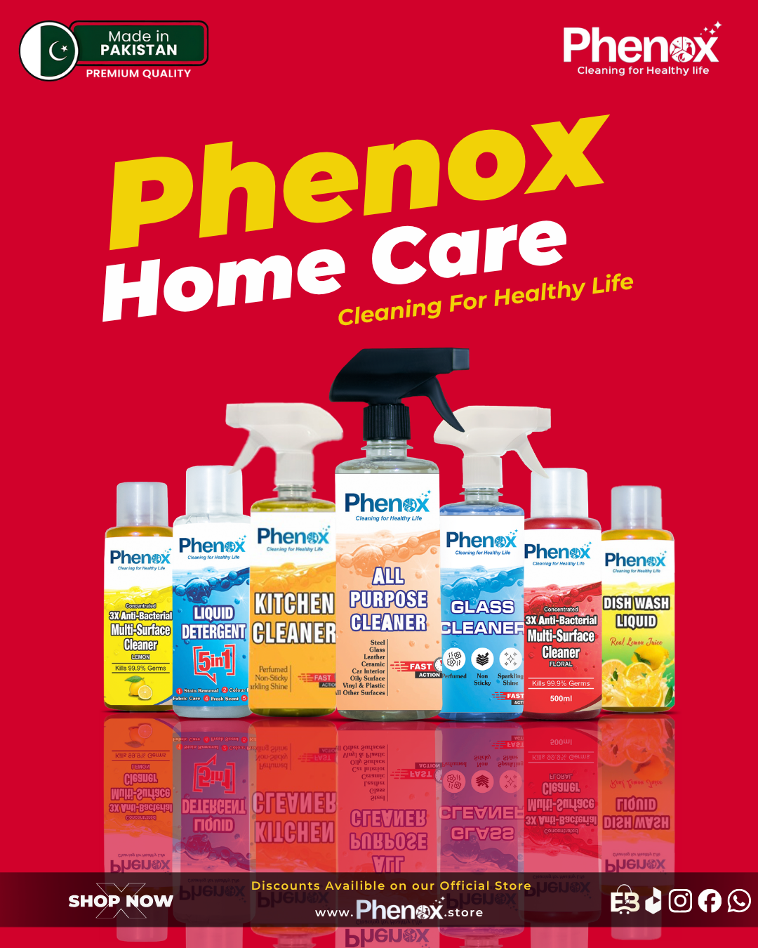 Phenox Complete Home & Car Care Kit – Multi-Surface, Kitchen, Glass, & Laundry Essentials