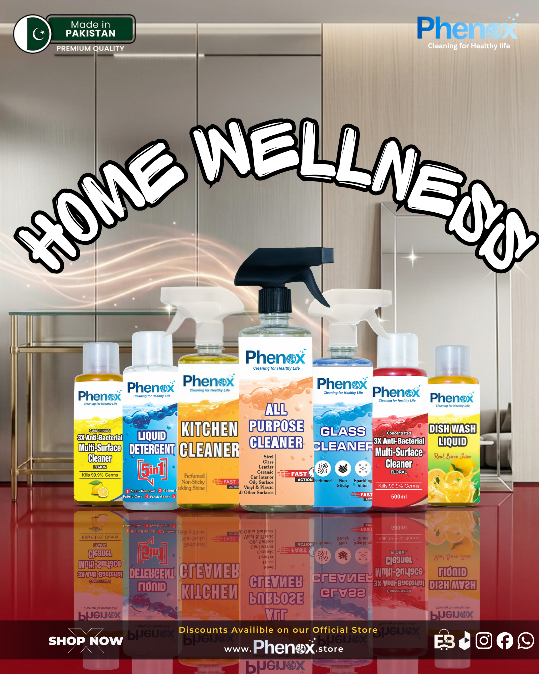 Phenox Complete Home & Car Care Kit – Multi-Surface, Kitchen, Glass, & Laundry Essentials