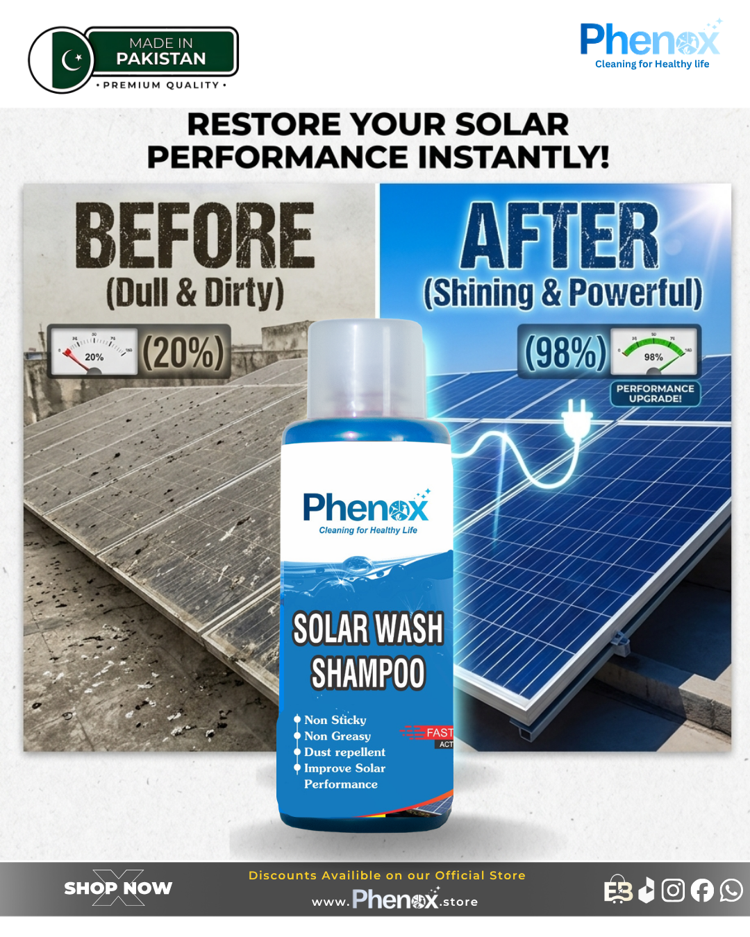 Phenox  Maximize Your Solar Energy with Phenox Solar Wash Shampoo! ☀️