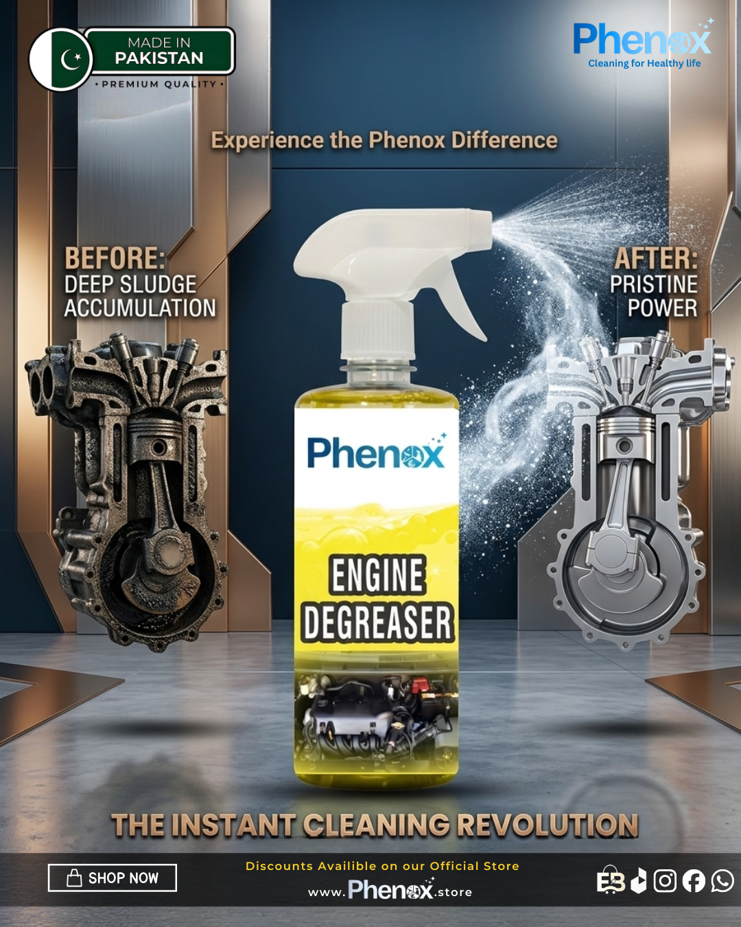 Phenox Engine Degreaser – Restore Your Engine’s Shine 500ML & 5 Litter